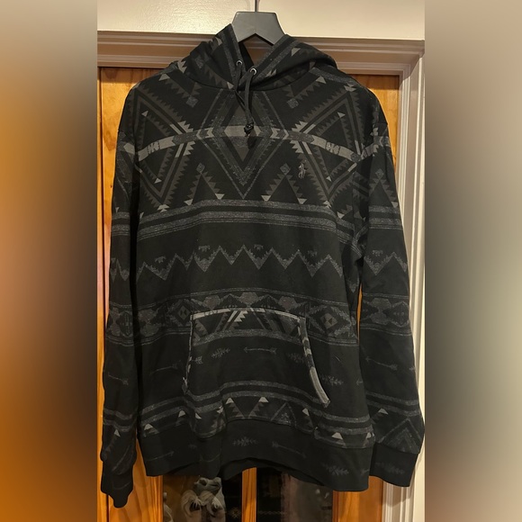 Polo Ralph Lauren Black and Gray Southwestern Patterned Hoodie Sweater - Picture 2 of 5